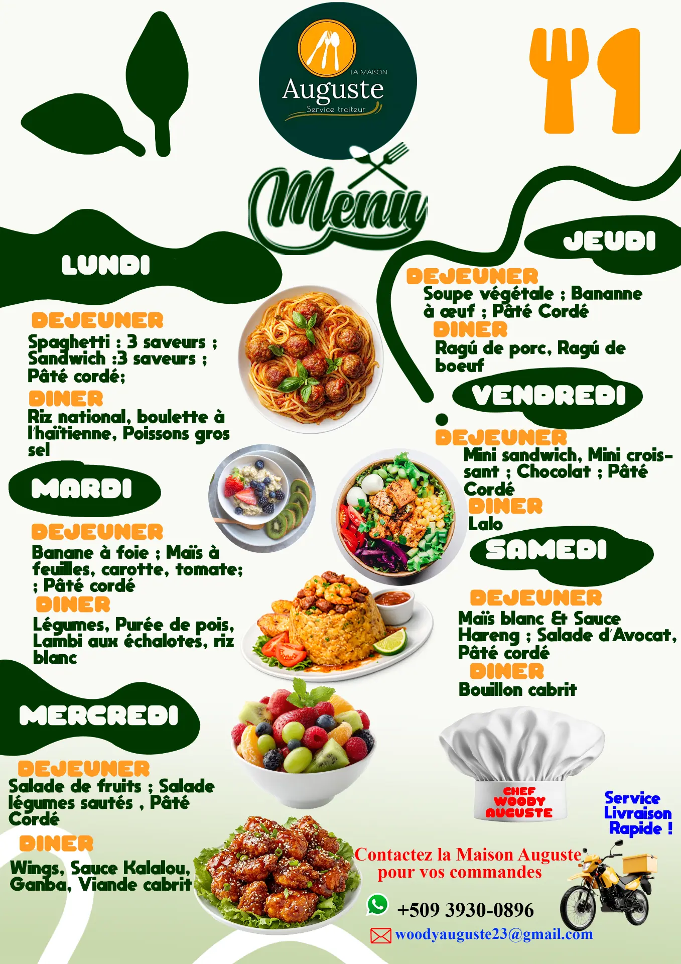Menu de la semaine — La Maison Auguste